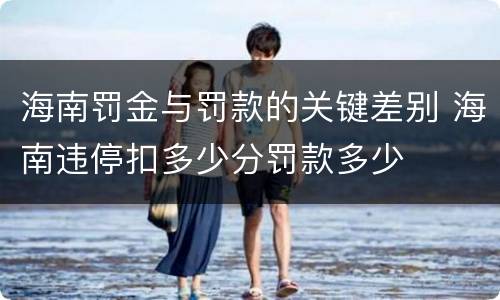 海南罚金与罚款的关键差别 海南违停扣多少分罚款多少