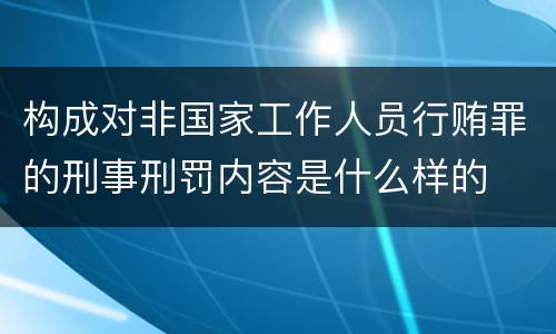 构成对非国家工作人员行贿罪的刑事刑罚内容是什么样的