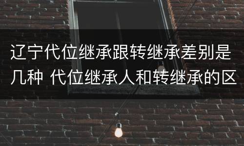 辽宁代位继承跟转继承差别是几种 代位继承人和转继承的区别