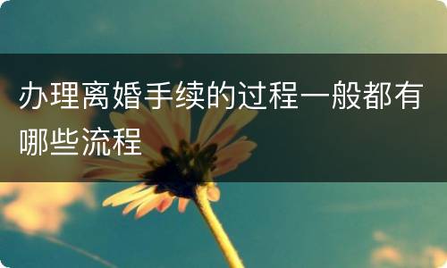 办理离婚手续的过程一般都有哪些流程