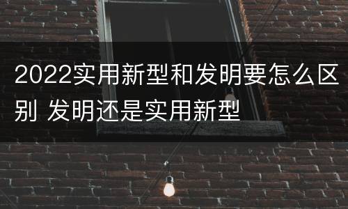 2022实用新型和发明要怎么区别 发明还是实用新型