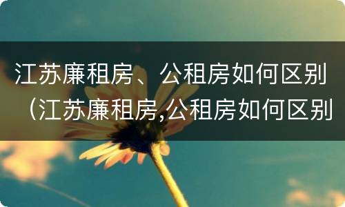 江苏廉租房、公租房如何区别（江苏廉租房,公租房如何区别房源）