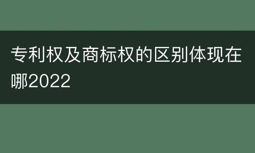 专利权及商标权的区别体现在哪2022