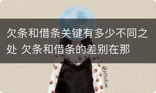 欠条和借条关键有多少不同之处 欠条和借条的差别在那