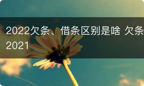 2022欠条、借条区别是啥 欠条2021