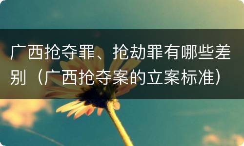 广西抢夺罪、抢劫罪有哪些差别（广西抢夺案的立案标准）