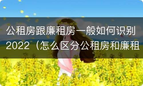 公租房跟廉租房一般如何识别2022（怎么区分公租房和廉租房）