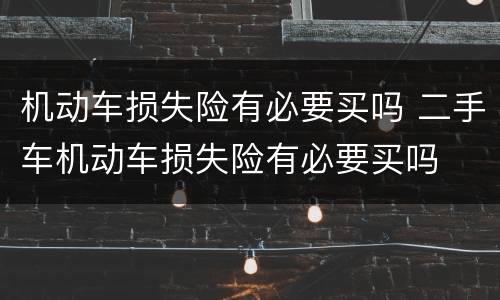 机动车损失险有必要买吗 二手车机动车损失险有必要买吗