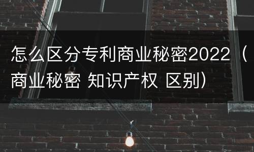 怎么区分专利商业秘密2022（商业秘密 知识产权 区别）