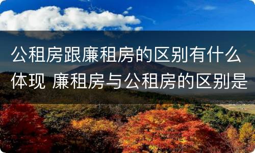 公租房跟廉租房的区别有什么体现 廉租房与公租房的区别是什么