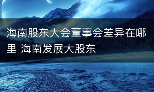 海南股东大会董事会差异在哪里 海南发展大股东