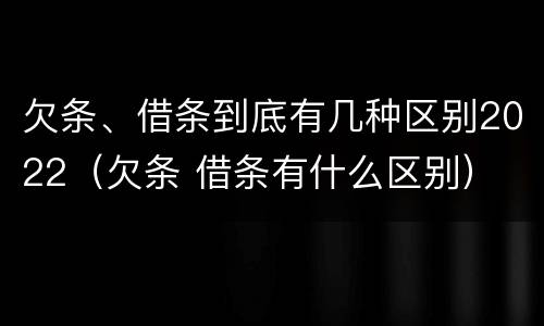 欠条、借条到底有几种区别2022（欠条 借条有什么区别）