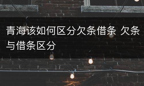 青海该如何区分欠条借条 欠条与借条区分
