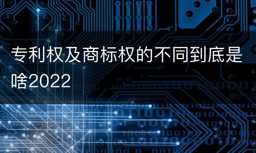 专利权及商标权的不同到底是啥2022