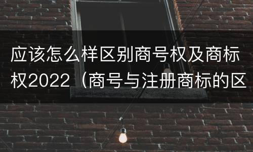 应该怎么样区别商号权及商标权2022(商号与注册商标的区别)