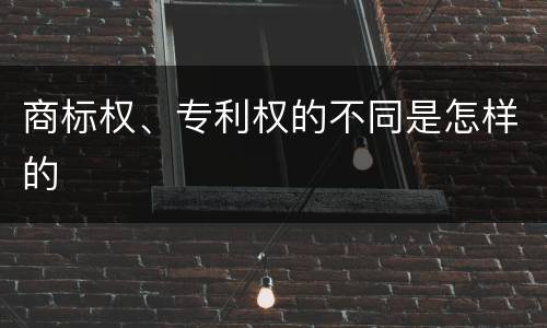 商标权、专利权的不同是怎样的