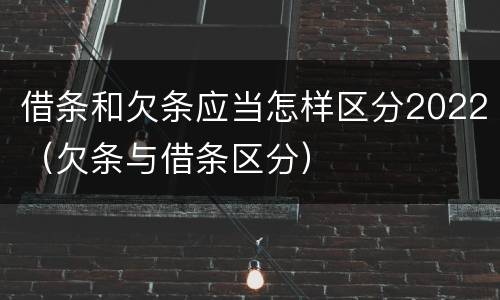 借条和欠条应当怎样区分2022（欠条与借条区分）