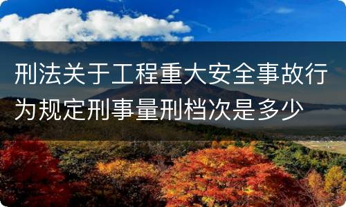 刑法关于工程重大安全事故行为规定刑事量刑档次是多少