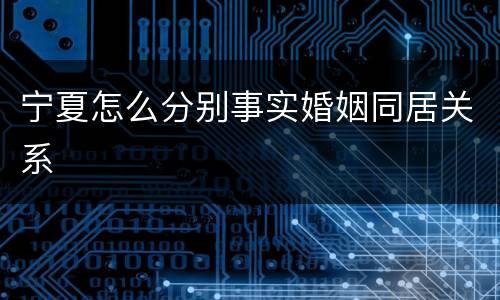 宁夏怎么分别事实婚姻同居关系