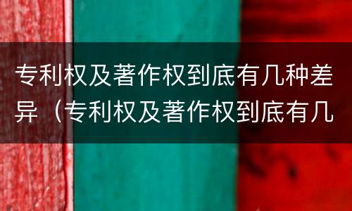 专利权及著作权到底有几种差异（专利权及著作权到底有几种差异呢）