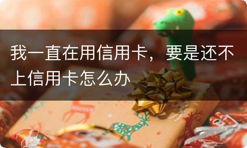 我一直在用信用卡，要是还不上信用卡怎么办