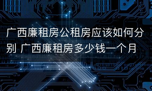 广西廉租房公租房应该如何分别 广西廉租房多少钱一个月