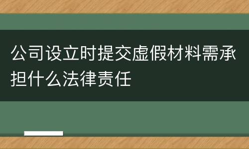 公司设立时提交虚假材料需承担什么法律责任