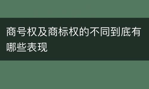 商号权及商标权的不同到底有哪些表现