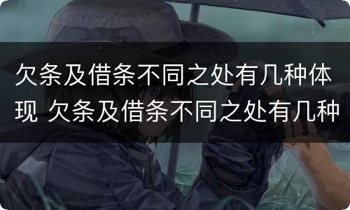 欠条及借条不同之处有几种体现 欠条及借条不同之处有几种体现方法