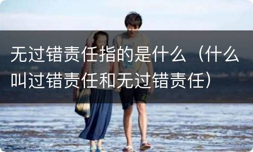 无过错责任指的是什么（什么叫过错责任和无过错责任）