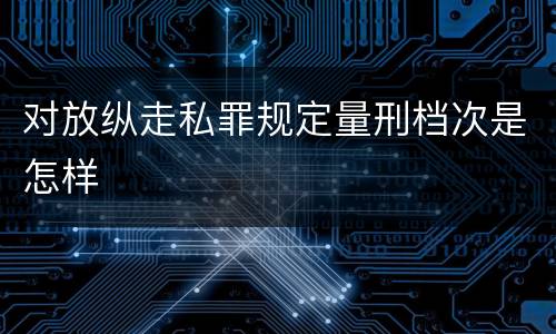 对放纵走私罪规定量刑档次是怎样