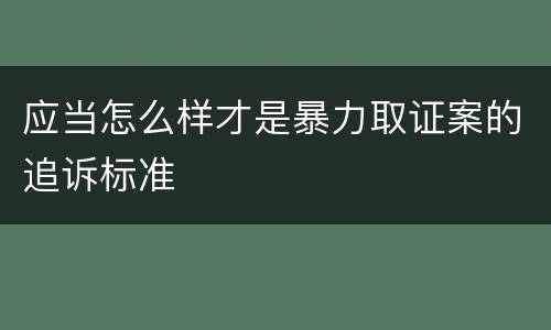 应当怎么样才是暴力取证案的追诉标准