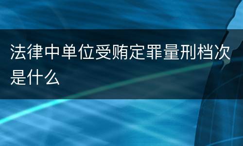 法律中单位受贿定罪量刑档次是什么