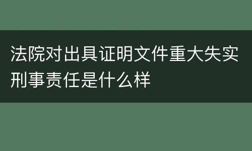 法院对出具证明文件重大失实刑事责任是什么样