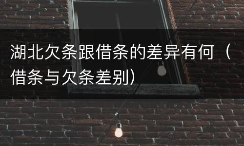 湖北欠条跟借条的差异有何（借条与欠条差别）
