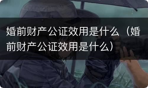 婚前财产公证效用是什么（婚前财产公证效用是什么）