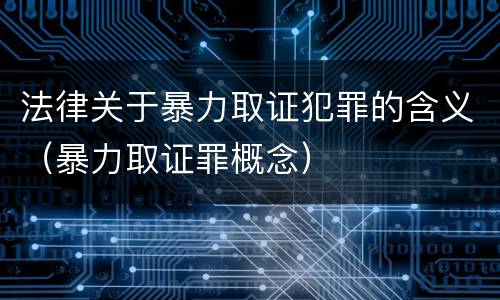 法律关于暴力取证犯罪的含义（暴力取证罪概念）