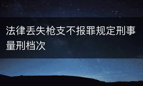 法律丢失枪支不报罪规定刑事量刑档次