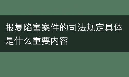 报复陷害案件的司法规定具体是什么重要内容