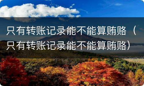 只有转账记录能不能算贿赂（只有转账记录能不能算贿赂）