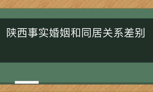陕西事实婚姻和同居关系差别