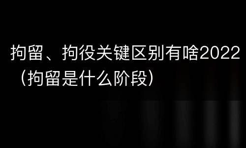 拘留、拘役关键区别有啥2022（拘留是什么阶段）