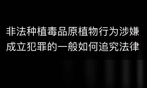 非法种植毒品原植物行为涉嫌成立犯罪的一般如何追究法律责任