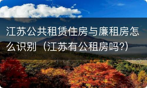 江苏公共租赁住房与廉租房怎么识别（江苏有公租房吗?）