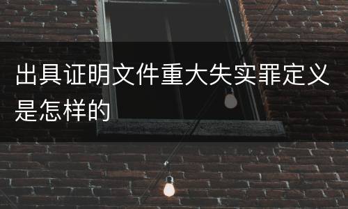 出具证明文件重大失实罪定义是怎样的
