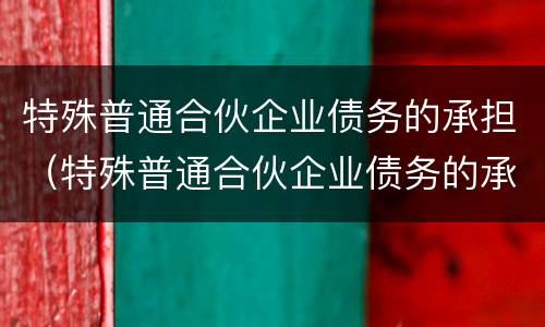 特殊普通合伙企业债务的承担（特殊普通合伙企业债务的承担举例）
