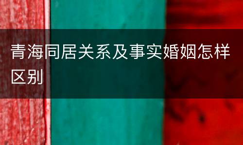 青海同居关系及事实婚姻怎样区别