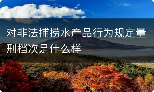 对非法捕捞水产品行为规定量刑档次是什么样