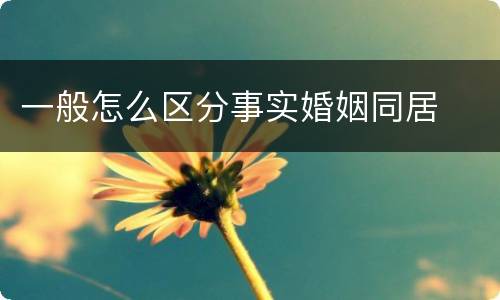 一般怎么区分事实婚姻同居
