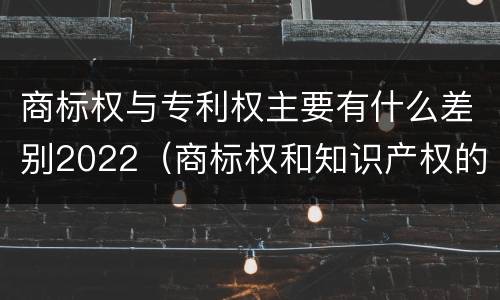商标权与专利权主要有什么差别2022（商标权和知识产权的区别）